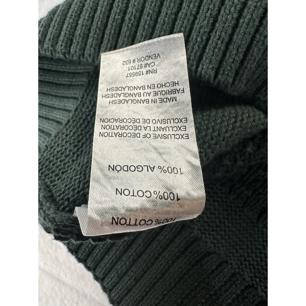 Ben Sherman Sweater‎ Men Medium Green Cable-Knit Long Sleeve Sweatshirt Pullover